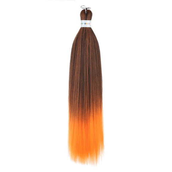 XmhyTop 3 Packs 2-Tone Ombre Pre-Stretched Braiding Hair, 26 inch Synthetic Silky Blend Extensions for Crochet Braids, Black/Orange