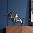 thumbnail image 4 of Escultura nórdica, estatua artística de Animal, adornos artesanales de resina creat, decoración de escritorio para el hogar, Oficina y 255x85 negro Baoblaze Estatuilla de vaca, 4 of 8