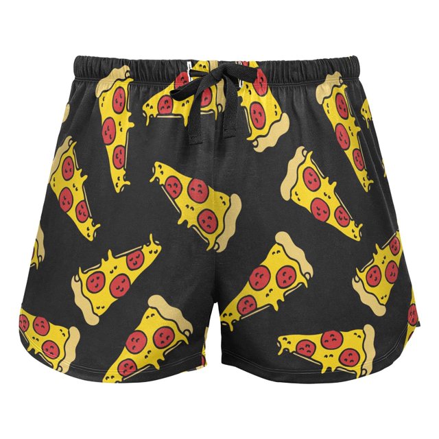 Pantalones cortos de pijama JHKKU Soft Lounge con estampado de pizza