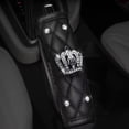 thumbnail image 3 of Fashion Crystal Crown Leather Car Gear Cover Auto Hand Brake Cover Shifter GXW, 3 of 8