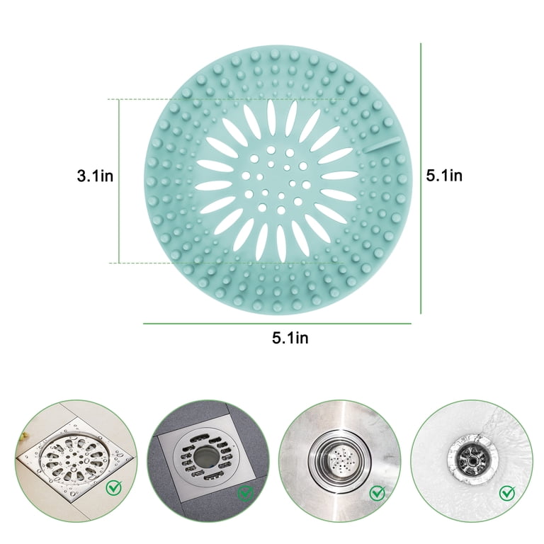 TSV Hair Catcher Drain Covers, 5 Pack Multi-Color photo 6