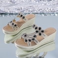 thumbnail image 4 of Mujeres damas cristal cuñas gruesas peep toe sandalias zapatillas zapatos Wmkox8yii ytu2178, 4 of 8