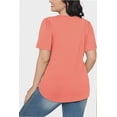 thumbnail image 3 of Scoop Neck Women Pleated Short Sleeve T Shirt Dressy Casual Summer Blouse Top, 3 of 5