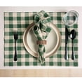 thumbnail image 5 of Linen Cloth Napkins Set of 4 - 100% Pure Linen Green and Natural Buffalo Check Dinner Napkins 20 x 20 Inch - Morgan, Handcrafted and Machine Washable, 5 of 6