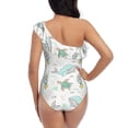 thumbnail image 5 of Uemuo Whale And Turtle Print Women's One Piece Swimsuit Asymmetrical Neck Bathing Suit One Shoulder Side Cutout Ruffle Swimwear-Medium, 5 of 6