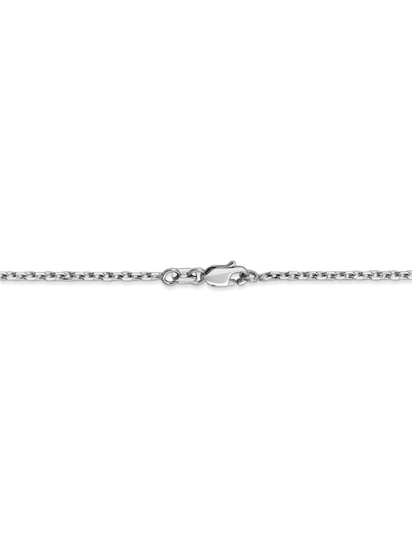 14K White Gold .8mm Diamond Cut Cable Chain 18 Inch