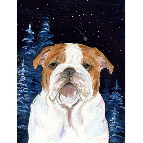 Starry Night English Bulldog Flag - Garden Size, 11 x 15 in.