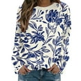 thumbnail image 2 of Craaazy Athletic Shirts for Women Long Sleeve Crew Neck Casual Print Loose Tops Gifts, 2 of 7