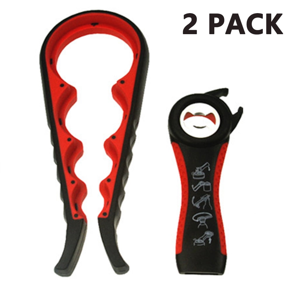 2 Pieces Can Opener Lid Opener with Nonslip Handle, 5 In 1 and 4 In 1