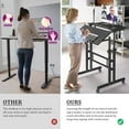 thumbnail image 3 of Small Standing Desk with Wheels, Mobile Stand Up Desk, Portable Standing Table on Wheels for Walking Pad, Rolling Computer Desk Adjustable Height, Tall Table, 3 of 5