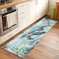 thumbnail image 2 of 2'x6' Rug Runners for Hallways Kitchen, Sea Turtle Coastal Non Slip Entryway Beside Floor Carpet Runner, Vintage Teal Nautical Beach Botanical Washable Laundry Room Bedroom Throw Rugs Mat, 2 of 8