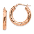 thumbnail image 1 of Leslie's 14K 4x15 Rose Gold D/C Round Hoop Earrings, 1 of 3