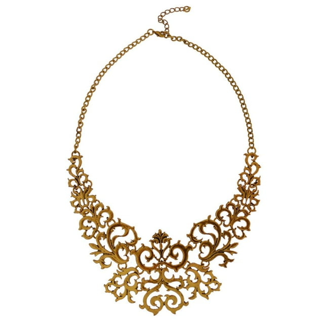 Esquirla Fashion Filigree Pendant Chain Choker Chunky Statement Bib Necklace Jewelry,
