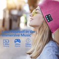 thumbnail image 3 of Viworld Bluetooth Beanie Hat with Light, Unisex USB Rechargeable LED Headlamp Cap with Headphones, Built-in Speakers & Mic Winter Knitted Night Lighted Music Hat, Christmas Gifts for Adult (Pink), 3 of 12