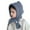 Blue, variant on Kid Girl's 2 in 1 Hooded Collar Scarf Hat and Scarf Knitted Balaclava Cap Winter Warm Beanie Hat Cold-Weather Protection Cute Shawl Wrap Poncho Neck Warmer