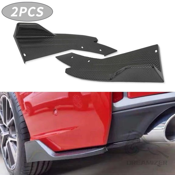 Universal Carbon Car Rear Bumper Spoiler Scratch-Resistant Corner Protector Diffuser Splitter Side Skirt Extension