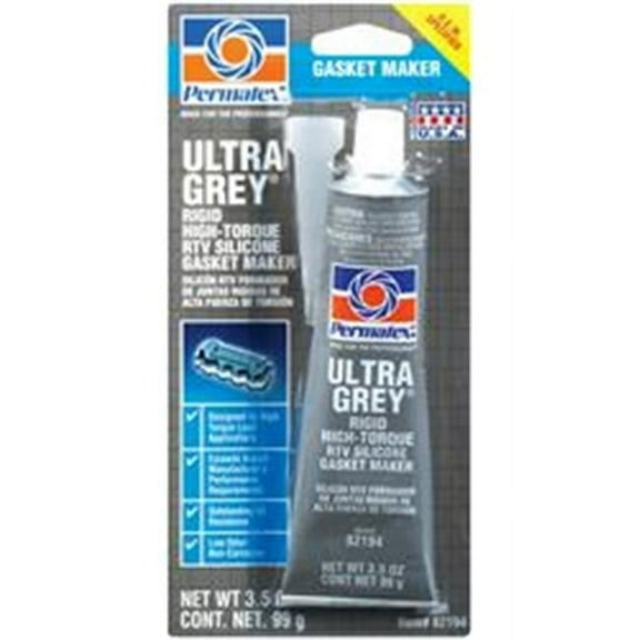 PERMTX-LOCKT 82194 Ultra Grey Rigid High-Torque RTV Silicone Gasket Maker- 3.5 Oz.