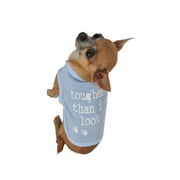 Ruff Ruff and Meow Dog Tank Top, Tougher Than I Look, Blue, Large
