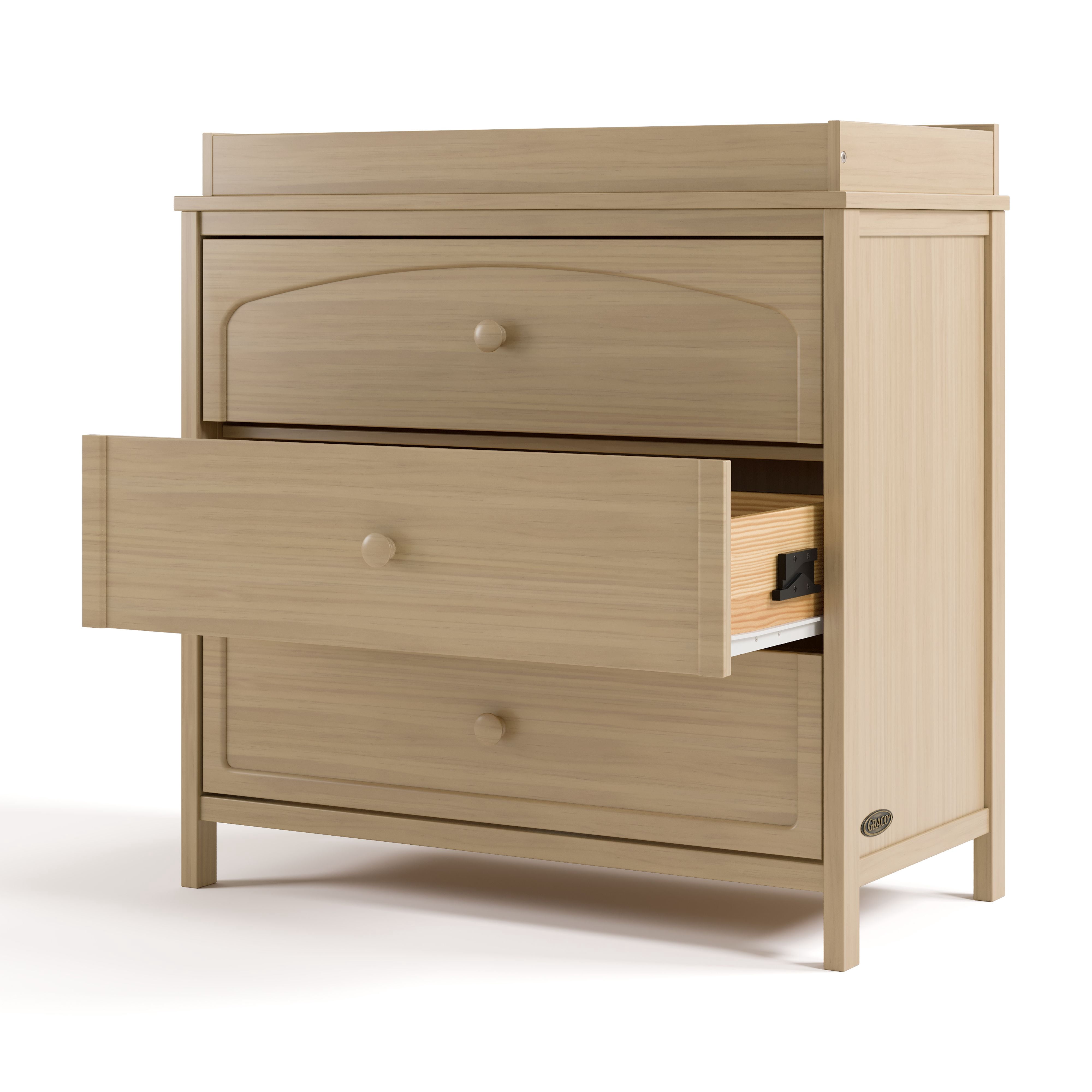 Graco Olivia 3 Drawer Chest with Infant Changing Topper, Driftwood