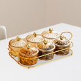 thumbnail image 3 of DOMELAY Dried Fruit Plate Food Storage Container Nut and Candy Serving Tray with Lid for 6 Grid, 3 of 7