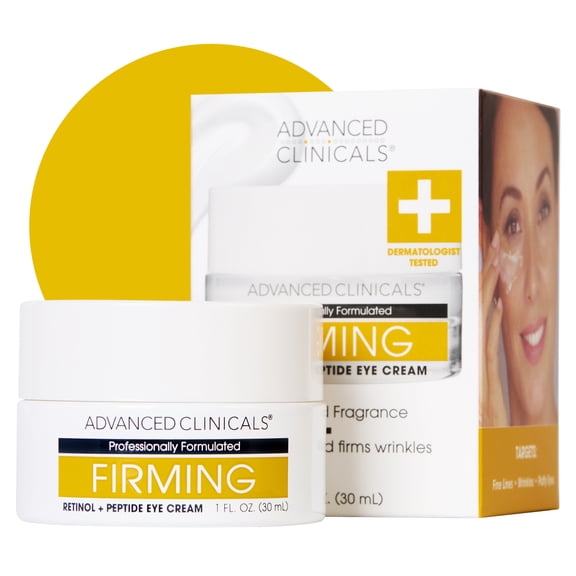Advanced Clinicals Advanced Retinol Eye Balm   Peptides Face Moisturizer Cream | Visible Anti Aging Under Eyes Cream Improves Appearance Of Wrinkles, Fine Lines, Puffiness, & Dark Circles, 1 Fl Oz