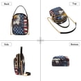 thumbnail image 3 of FORMRS Crossbody Bag for Women Quilted Travel Shoulder Cell Phone Purse with Chain Strap Handbag, Eagle Flag Pattern, 3 of 7
