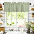 thumbnail image 3 of Vintage Linen Valances for Windows Pastoral Sage Green Linen Texture Farmhouse Rod Pocket Curtain Valance Window Treatment Short Curtains for Kitchen Living Room, 42"x12", 3 of 5