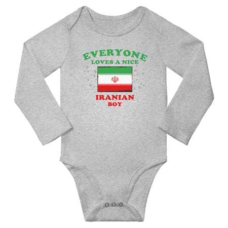 

Everyone Loves a Nice Iranian Boy Baby Long Slevve Bodysuit Unisex Gifts (Gray 12-18 Months)