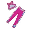 thumbnail image 5 of YEAHDOR Kids Girls Gymnastics Dance Outfit Racer Back Crop Tank Top with Leggings Set Zebra White 12, 5 of 7