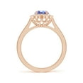 thumbnail image 2 of ANGARA Natural 1.25 ct Tanzanite & Diamond Scalloped Halo Ring in 14K Rose Gold for Women (Size-8x6mm) | December Birthstone, Anniversary, Jewelry Gift for Women | Natural Tanzanite Ring, 2 of 10