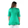 thumbnail image 2 of Plus Size 24Seven Comfort Apparel Elbow Swing Tunic Top Color: Pink Size: 2X, 2 of 4
