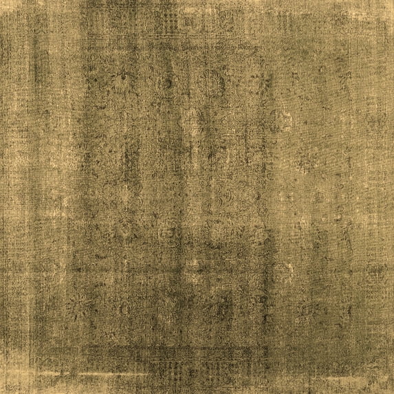 Ahgly Company Indoor Square Abstract Brown Contemporary Area Rugs, 5' Square