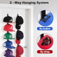 thumbnail image 2 of Hat Rack for Door - Two-Way Hanging Caps with Display Hooks and Hanger, Hat Organizer for Baseball Caps, Over the Door Hat Storage Organizer for Bedroom, Entrance or Garage Doors - 1 Pack, 2 of 7