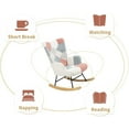 thumbnail image 5 of Rocking Chair, Tufted Upholstered Rocking Chair for Nursery, Mid Century  Wingback Glider Rocker Armchair with High Backrest and Solid Wood Base for Living Room Bedroom Balcony (Pink), 5 of 7