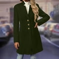 thumbnail image 5 of Wutalume Women's Fashion Long-Line Slim-Fit Coat Solid-Colour Long-Sleeved Outerwear, Elegant Wool Blend, Perfect for Fall and Winter, Office and Casual Occasions,Army Green L, 5 of 7