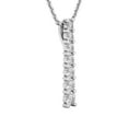 thumbnail image 3 of Dazzlingrock Collection Round Lab Grown White Diamond 7 Stone Illusion Set Life Journey Pendant with 18 inch Silver Chain for Women (0.10 ctw, Color H-I, Clarity SI2) in 925 Sterling Silver, 3 of 6