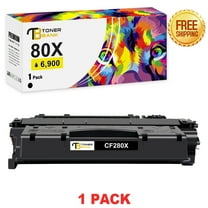 CF280X 80X Black Toner Cartridges with Chip Compatible for HP Laserjet 80A 80X CF280X CF280A Pro 400 M401a M401d M401n M401dn M401dne M401dw MFP M425dn M425dw Printer Ink （cf280ad1，1-Pack）