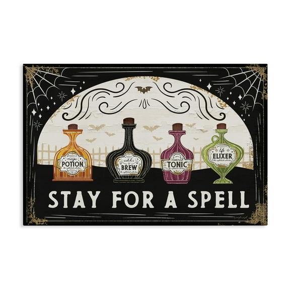 Stupell Industries Stay For A Spell Advertisements Painting Wrapped Canvas Canvas Art Print Wall Art, 24 x 16
