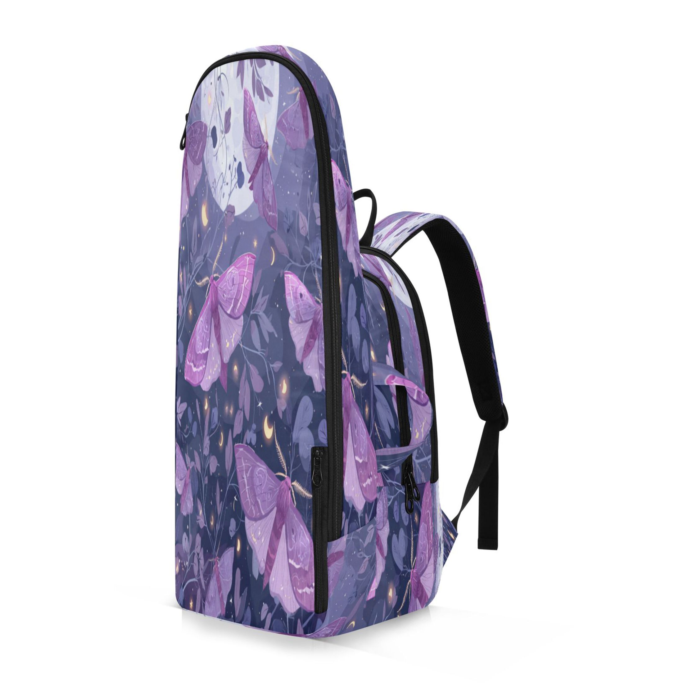 2 Racquet Holder Tennis Backpack Tennis Racket Covers Gym Bags Purple Lilac Moths