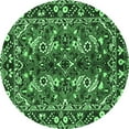 thumbnail image 1 of Ahgly Company Indoor Round Persian Emerald Green Traditional Area Rugs, 7' Round, 1 of 4