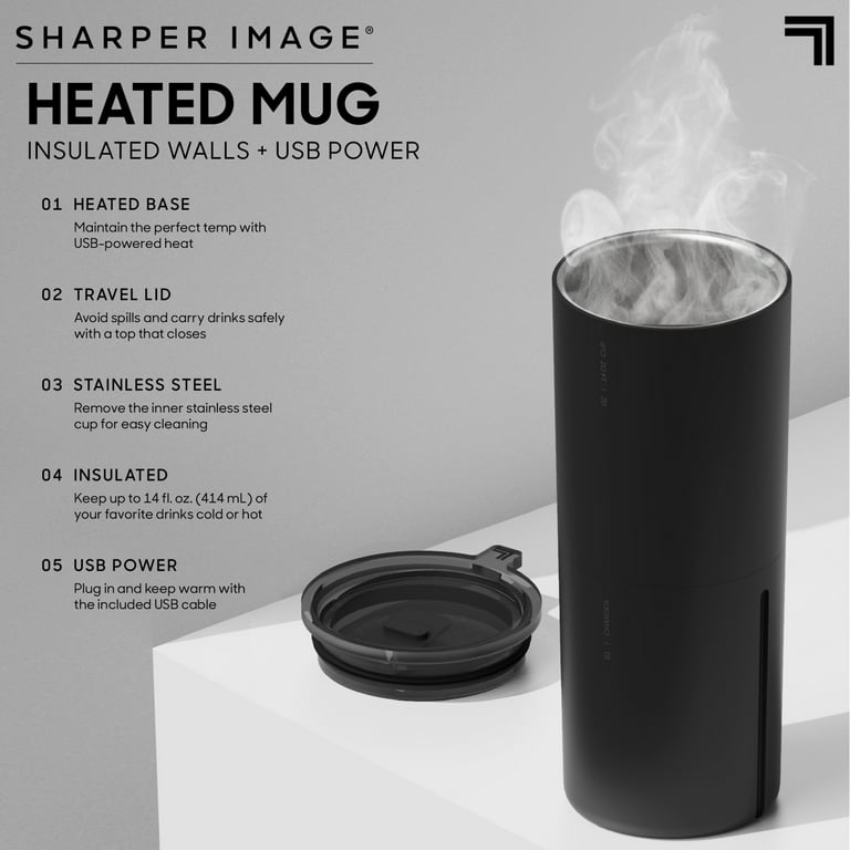 Sharper Image® Insulated Heated Travel Mug with USB Power and