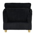 thumbnail image 6 of 36" Small Chaise Lounge Indoor, Modern Corduroy Sleeper Chair with Ottoman and Armrests, Single Sofa Chair with Thick Cushion for Living Room, Black, 6 of 7
