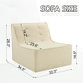 thumbnail image 4 of Aukfa Lazy Floor Sofa Chair, Fireside Chair, Teddy Velvet Bean Bag Chair, Tatami Sofa, Beige, 4 of 8
