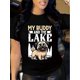 thumbnail image 1 of Women's Casual Crew Neck T-Shirt with Pug & Lake Print - Soft Polyester, Short Sleeve, Machine Washable - Perfect for Spring & Summer, 1 of 7