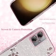 thumbnail image 6 of for Motorola Moto G54 Case Clear Glitter Sparkle Aesthetic Motorola G54 5G Phone Case Silicone Soft Flower Transparent Shockproof Cover Purple Slim (Silver-Pink), 6 of 14