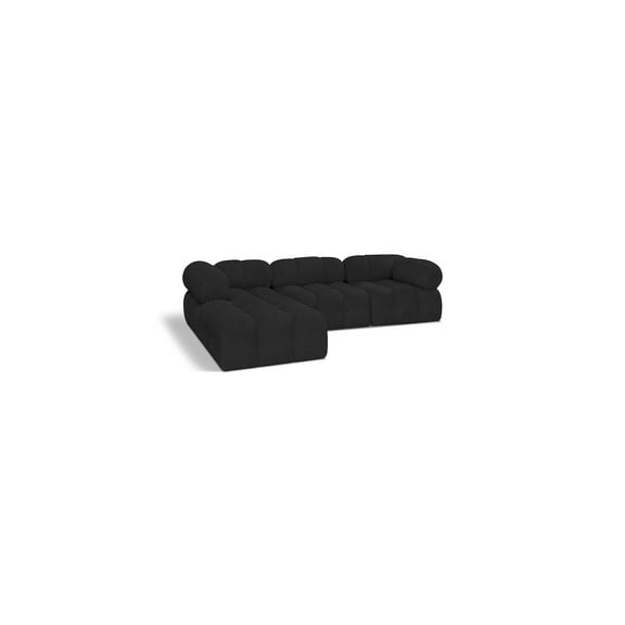 Meridian Furniture Ames Black Boucle Fabric Modular Sectional