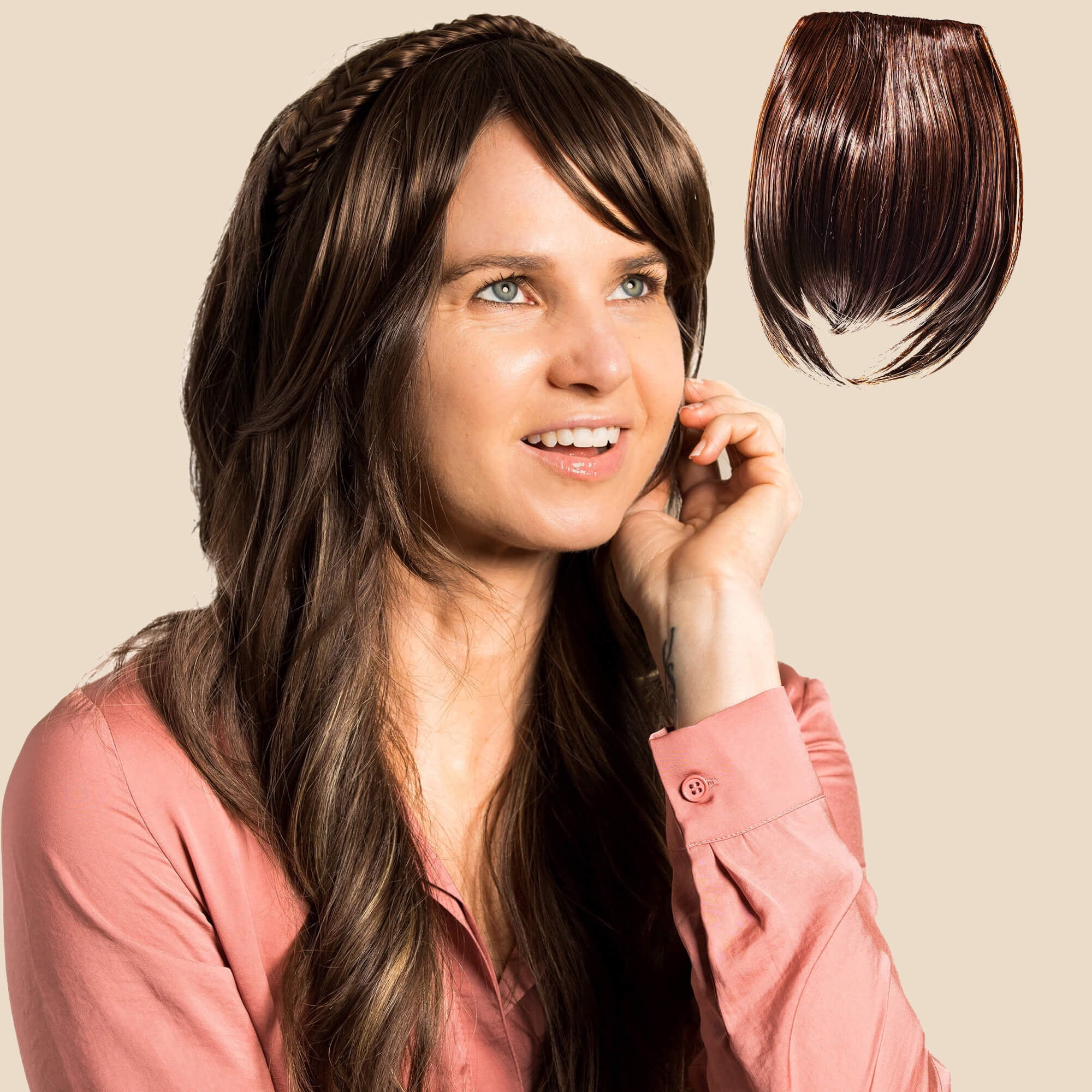 Madison Braids Women's Long Bangs Hair Extension Natural Looking