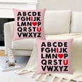thumbnail image 4 of Valentines Pillow Covers 20 x 20 Inch ABC I Love You Valentines Day Heart Teacher Kids Throw Pillow Valentine Wedding Decorative Pillow Cases Couch Bedroom Outdoor Indoor Sofa Decor Pink, 4 of 6
