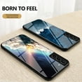 thumbnail image 3 of Nalacover For Samsung Galaxy S22 Fit Slim Case,Stylish Galaxy Pattern Design Luxury Tempered Glass Back Case Anti-scratch Side with TPU Bumper Shockproof Camera Lens Protective Cover.B, 3 of 8