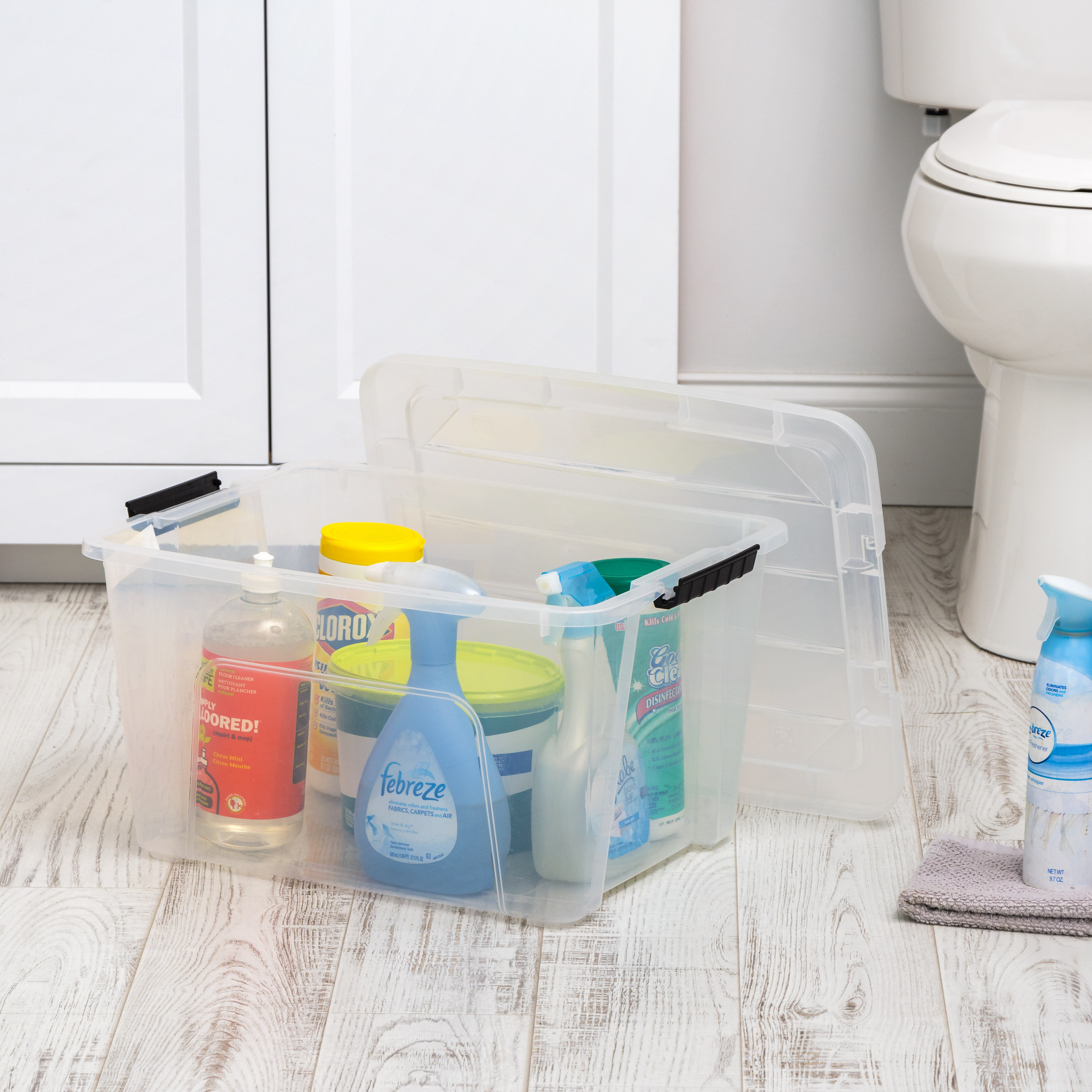 IRIS USA 32 Qt. Clear Plastic Storage Bin with Locking Lid photo 5